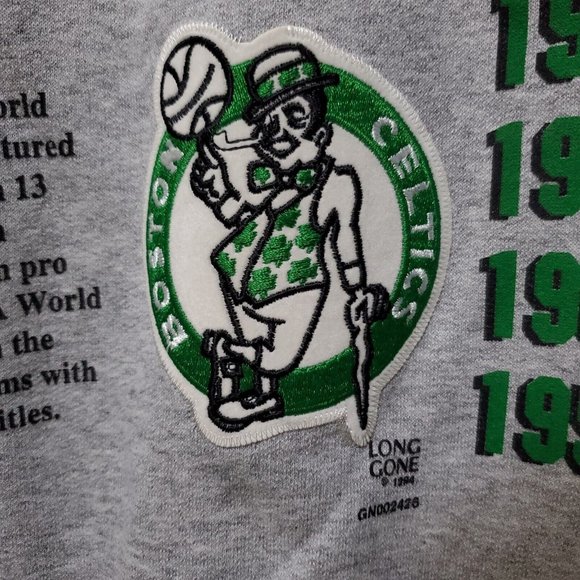 NOS Vintage 90s Adult Sz L Long Gone Series Boston Celtics Champ Sweatshirt RARE - Picture 7 of 15
